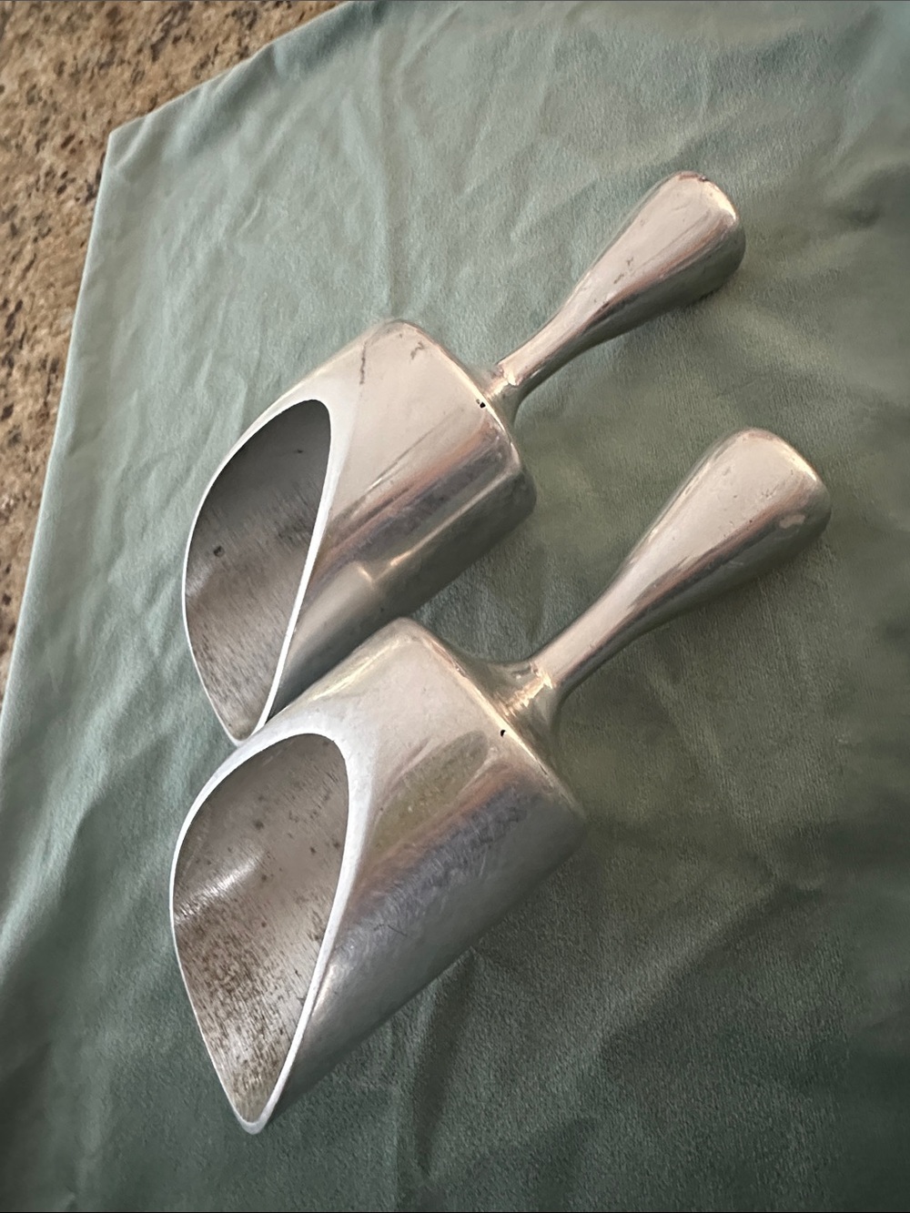 Vintage Cast Aluminum Utility Scoops - Set of 2